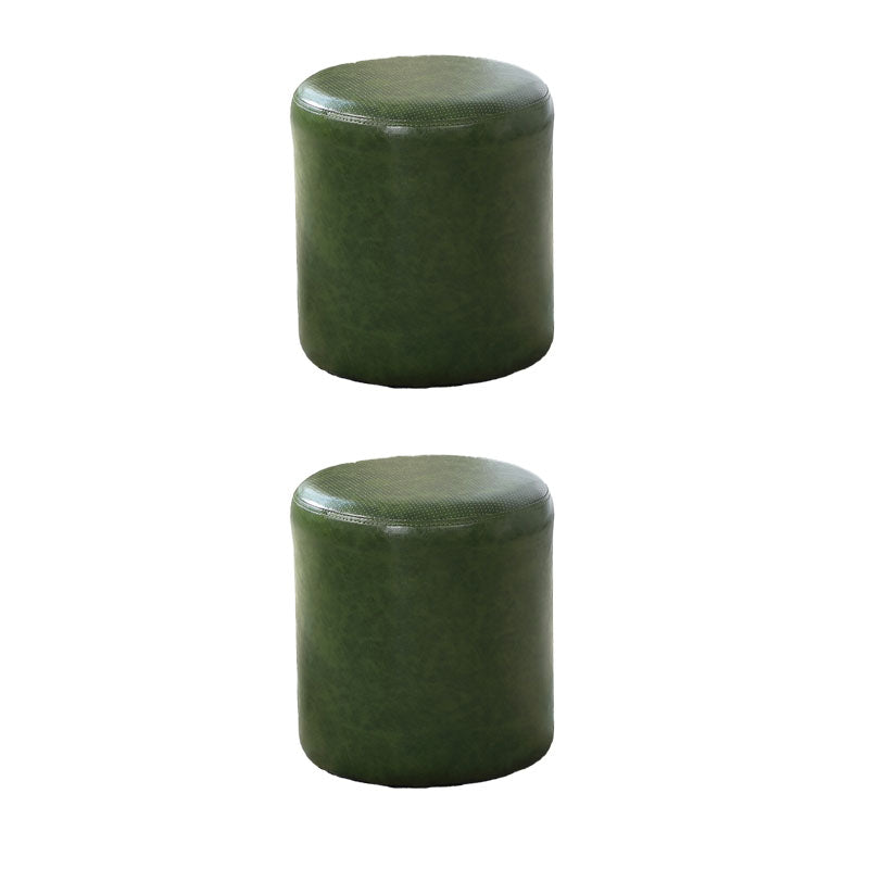 Orange Modern Pouf Water Resistant Solid Color Round Pouf for Drawing Room