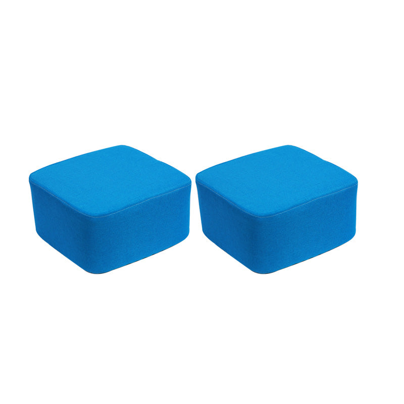 Contemporary Pouf Ottoman Fabric Upholstered Tear Resistant Square Ottoman