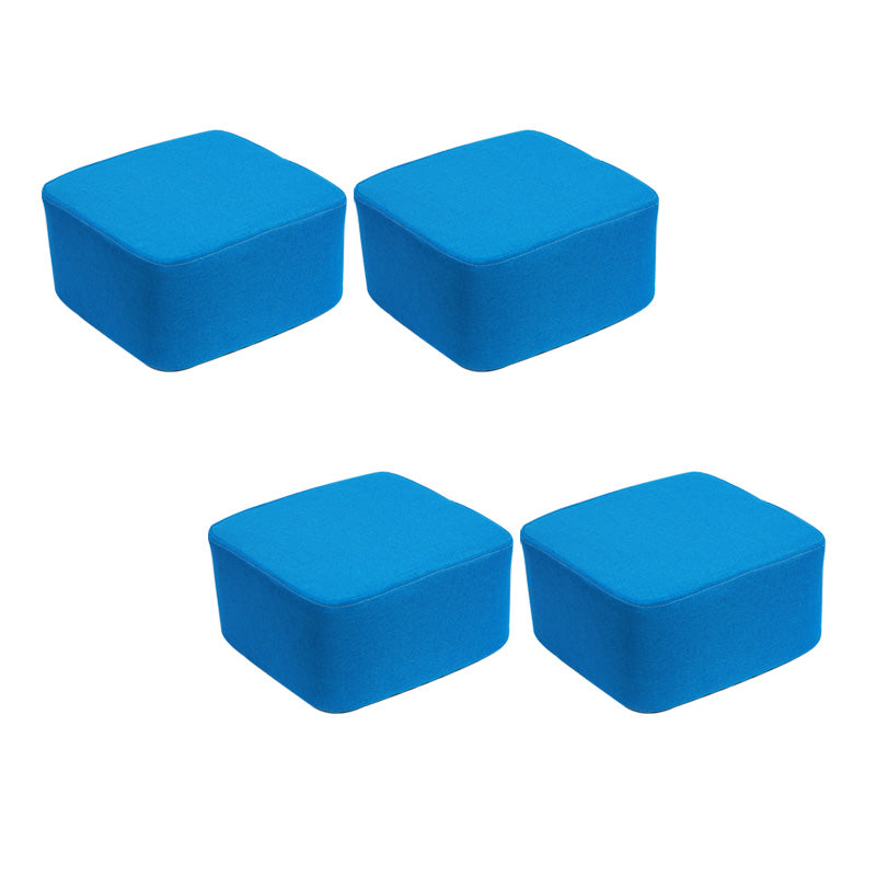 Contemporary Pouf Ottoman Fabric Upholstered Tear Resistant Square Ottoman