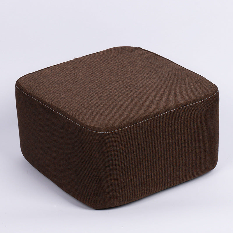 Contemporary Pouf Ottoman Fabric Upholstered Tear Resistant Square Ottoman