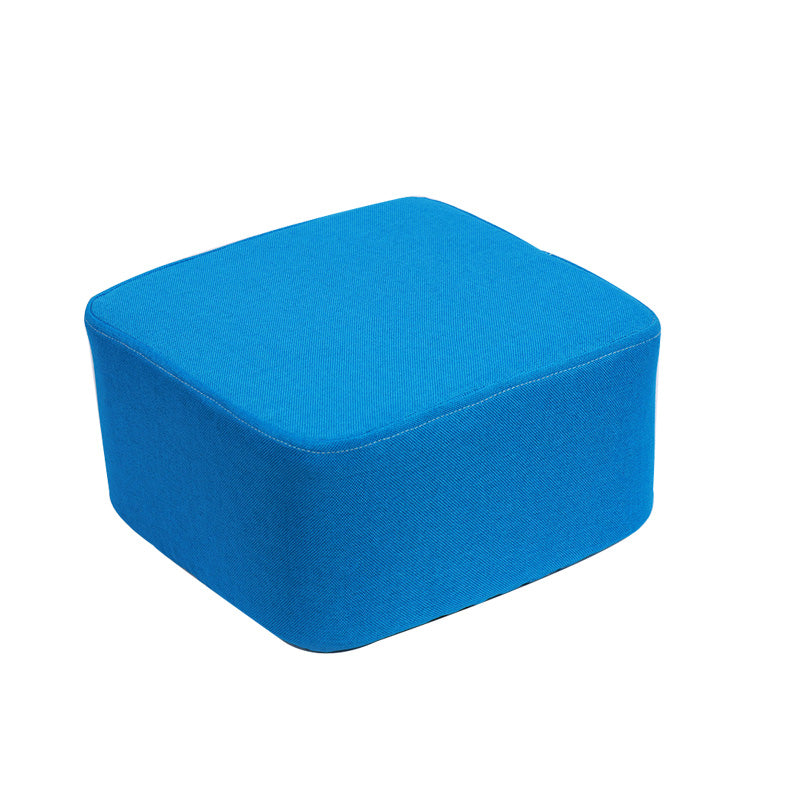 Contemporary Pouf Ottoman Fabric Upholstered Tear Resistant Square Ottoman