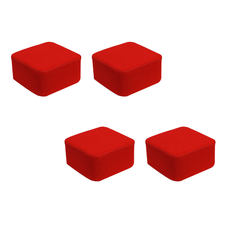 Contemporary Pouf Ottoman Fabric Upholstered Tear Resistant Square Ottoman