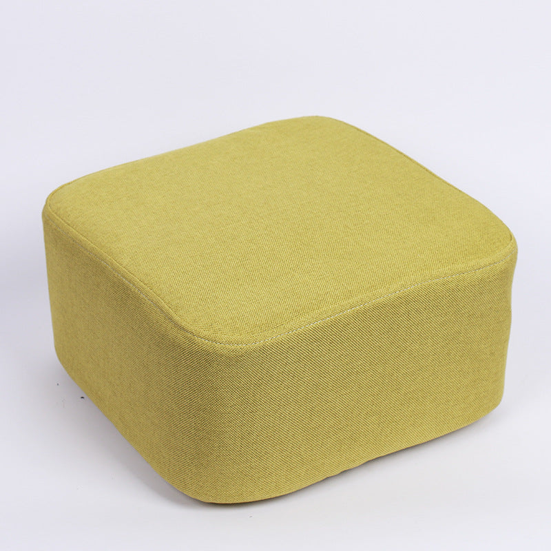 Contemporary Pouf Ottoman Fabric Upholstered Tear Resistant Square Ottoman