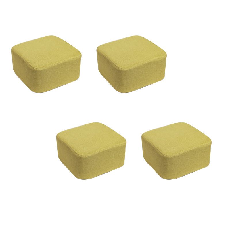 Contemporary Pouf Ottoman Fabric Upholstered Tear Resistant Square Ottoman