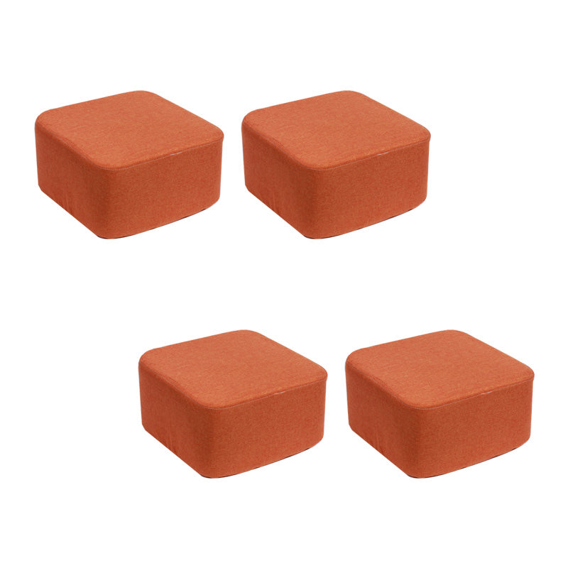 Contemporary Pouf Ottoman Fabric Upholstered Tear Resistant Square Ottoman