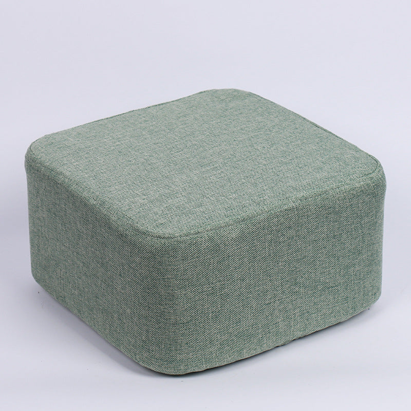 Contemporary Pouf Ottoman Fabric Upholstered Tear Resistant Square Ottoman
