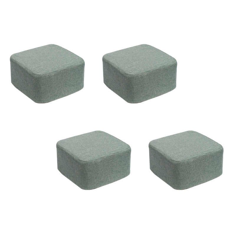 Contemporary Pouf Ottoman Fabric Upholstered Tear Resistant Square Ottoman