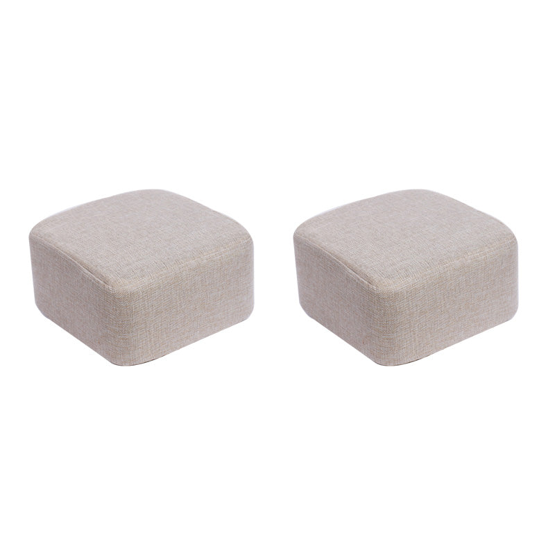 Contemporary Pouf Ottoman Fabric Upholstered Tear Resistant Square Ottoman