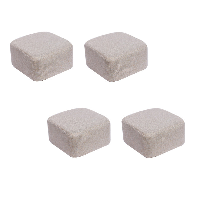 Contemporary Pouf Ottoman Fabric Upholstered Tear Resistant Square Ottoman