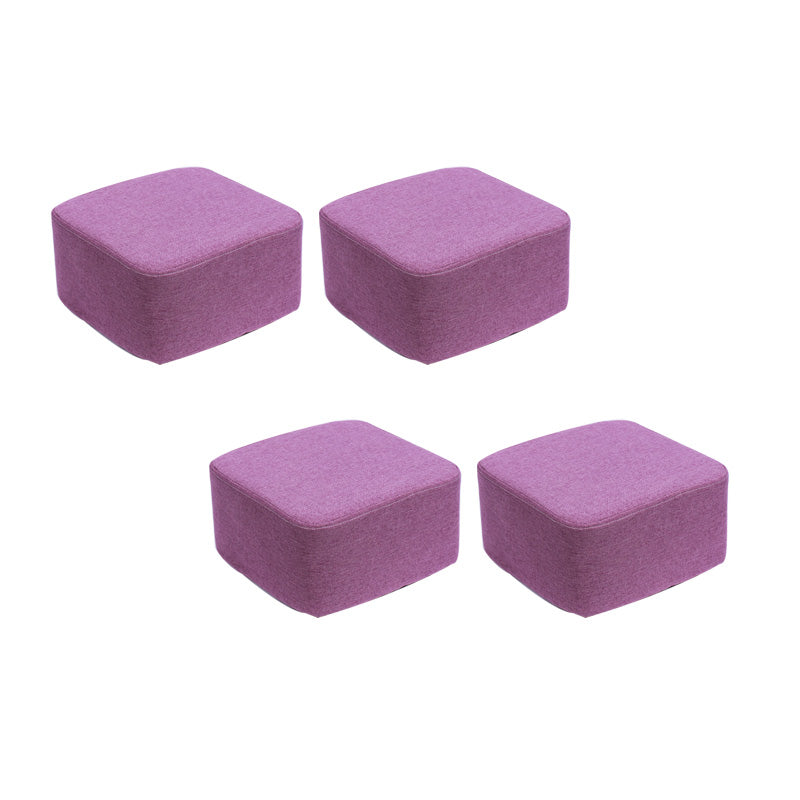 Contemporary Pouf Ottoman Fabric Upholstered Tear Resistant Square Ottoman