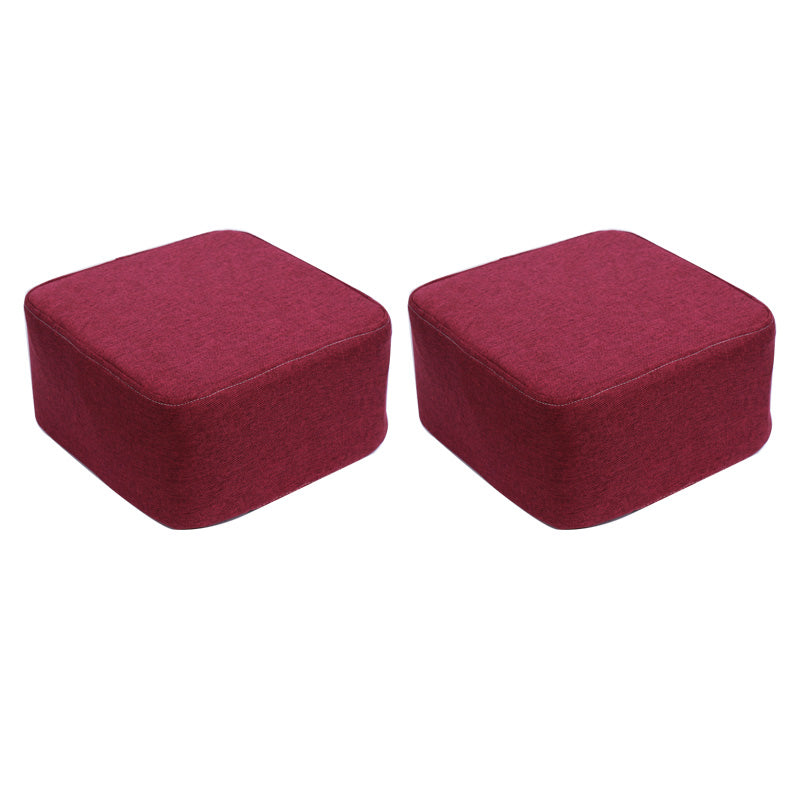 Contemporary Pouf Ottoman Fabric Upholstered Tear Resistant Square Ottoman