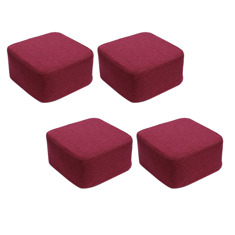 Contemporary Pouf Ottoman Fabric Upholstered Tear Resistant Square Ottoman