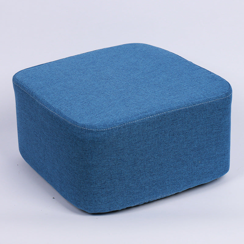 Contemporary Pouf Ottoman Fabric Upholstered Tear Resistant Square Ottoman