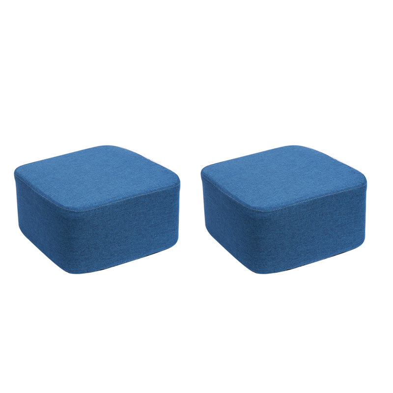 Contemporary Pouf Ottoman Fabric Upholstered Tear Resistant Square Ottoman