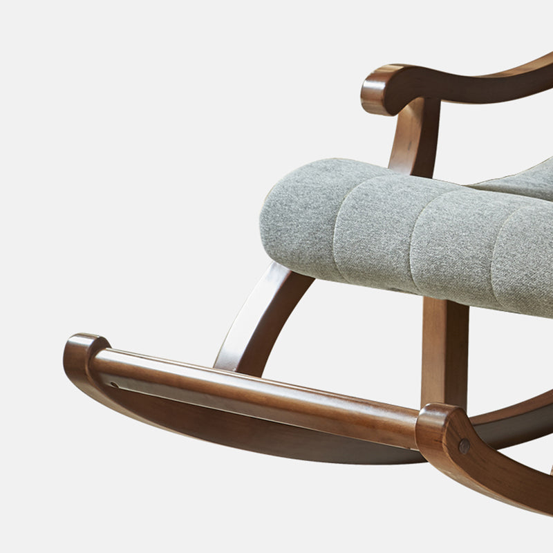 Mid-Century Modern Rocking Chair Fabric Upholstered Tufted Solid Color Porch Rocking Chair