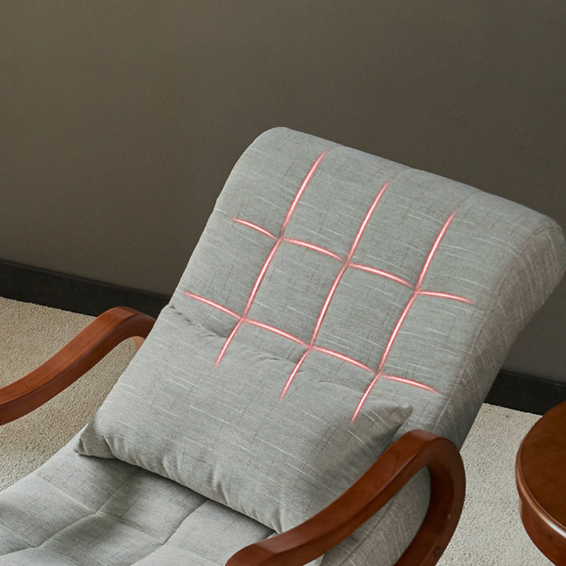 Mid-Century Modern Rocking Chair Fabric Upholstered Tufted Solid Color Porch Rocking Chair