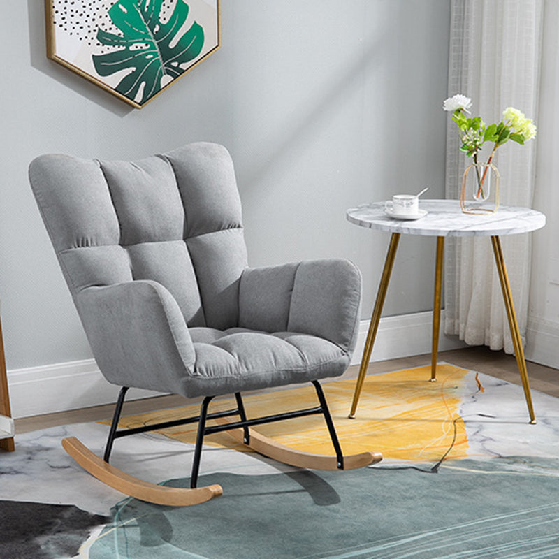 Modern Upholstered Rocking Chair Wingback Rocker Chair for Living Room