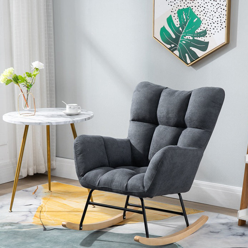 Modern Upholstered Rocking Chair Wingback Rocker Chair for Living Room