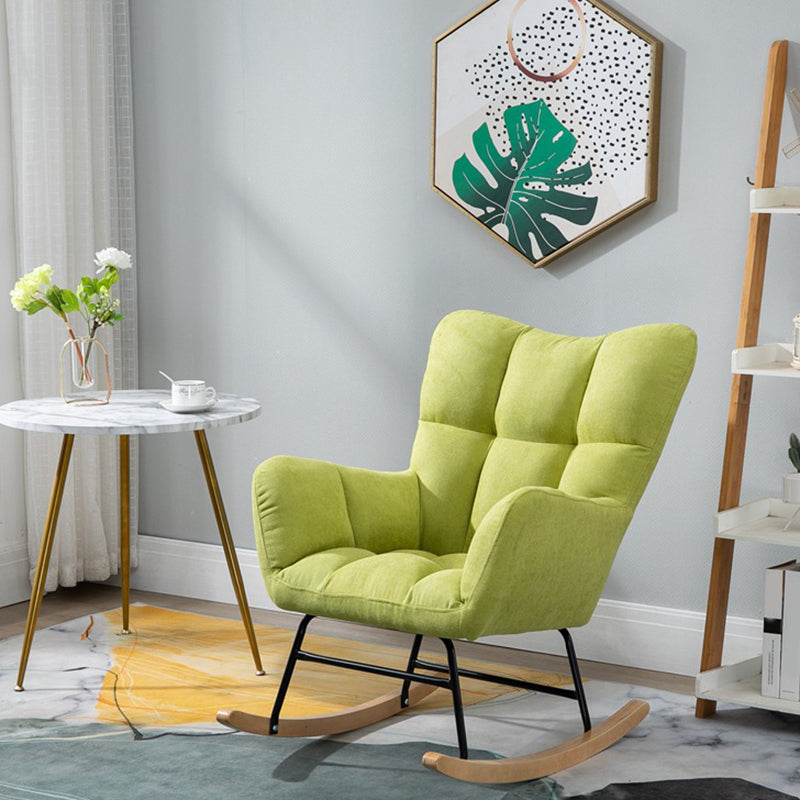 Modern Upholstered Rocking Chair Wingback Rocker Chair for Living Room
