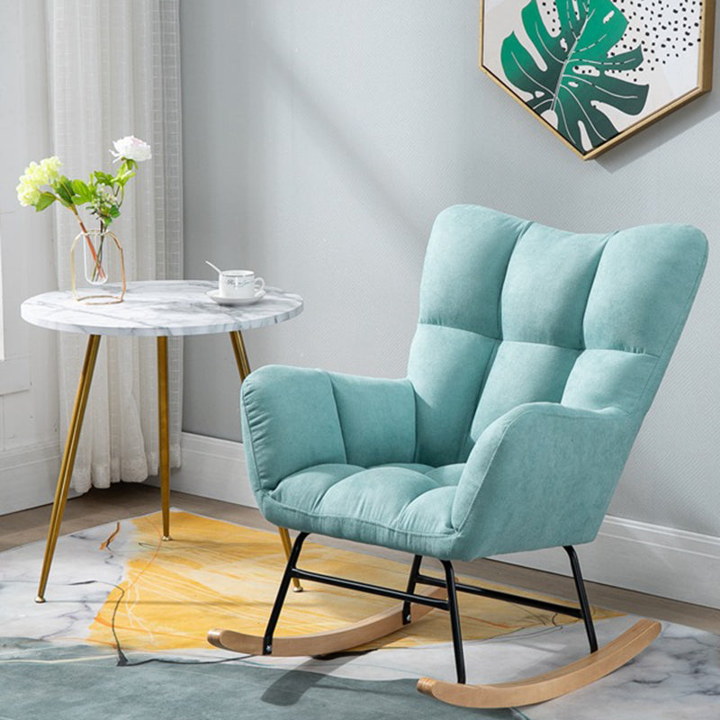 Modern Upholstered Rocking Chair Wingback Rocker Chair for Living Room