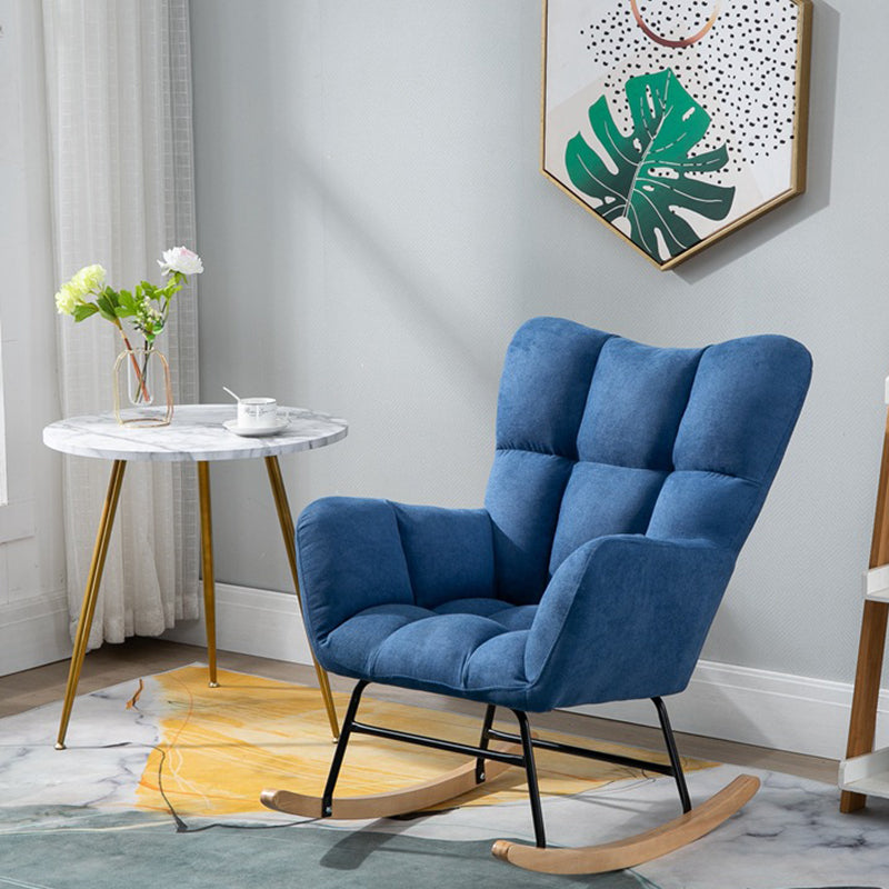 Modern Upholstered Rocking Chair Wingback Rocker Chair for Living Room