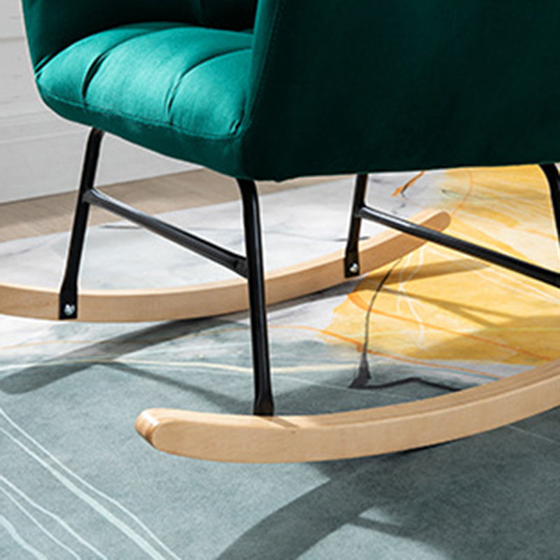 Modern Upholstered Rocking Chair Wingback Rocker Chair for Living Room