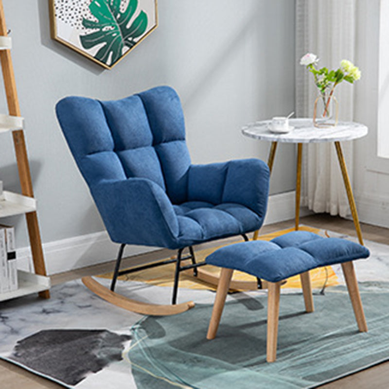 Modern Upholstered Rocking Chair Wingback Rocker Chair for Living Room