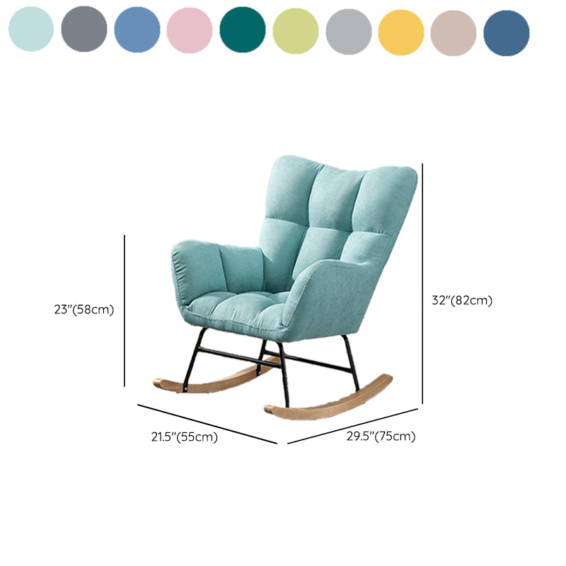 Modern Upholstered Rocking Chair Wingback Rocker Chair for Living Room