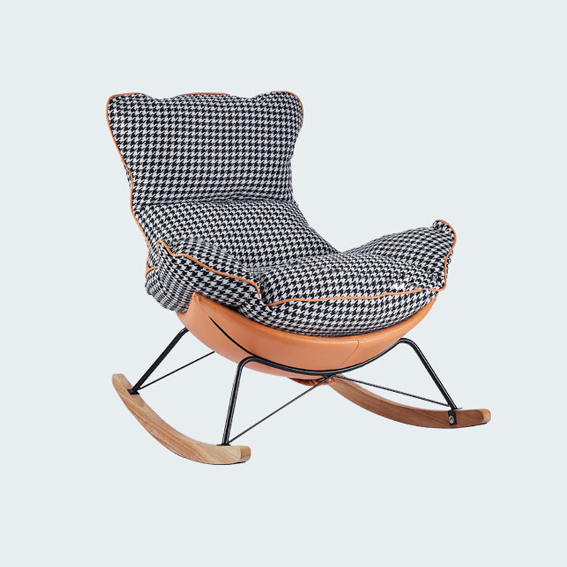 Modern Leather Rocking Chair Removable Cushions Rocker Chair for Drawing Room