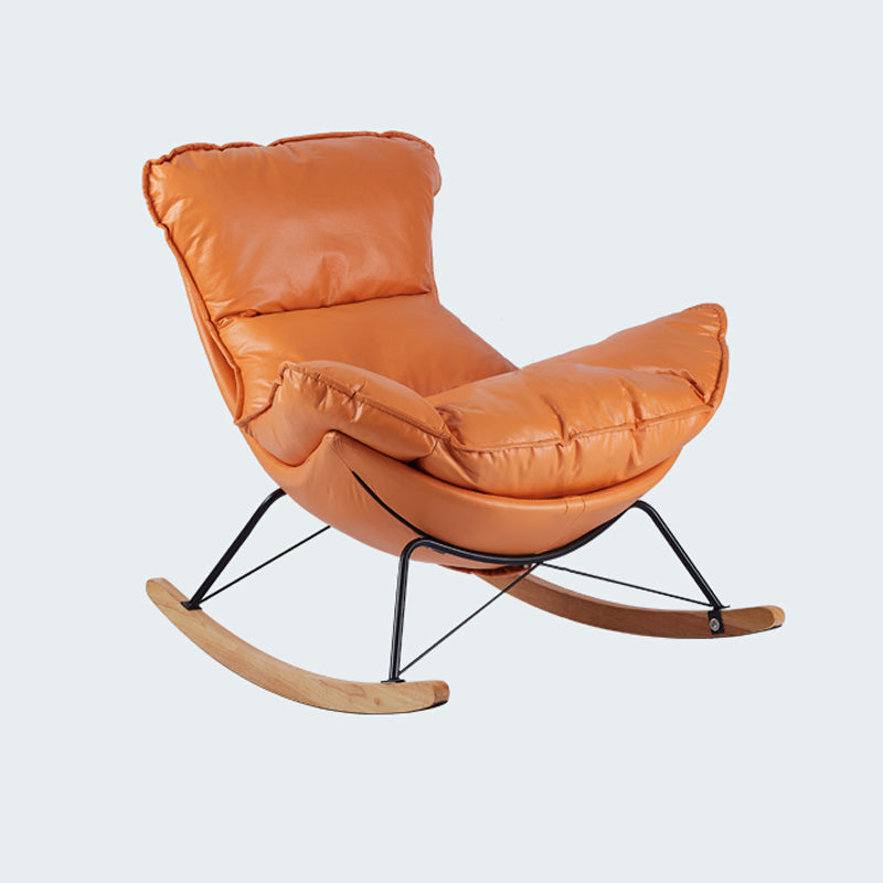 Modern Leather Rocking Chair Removable Cushions Rocker Chair for Drawing Room