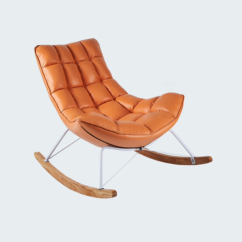 Modern Leather Rocking Chair Removable Cushions Rocker Chair for Drawing Room