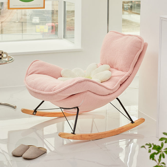 Modern Leather Rocking Chair Removable Cushions Rocker Chair for Drawing Room