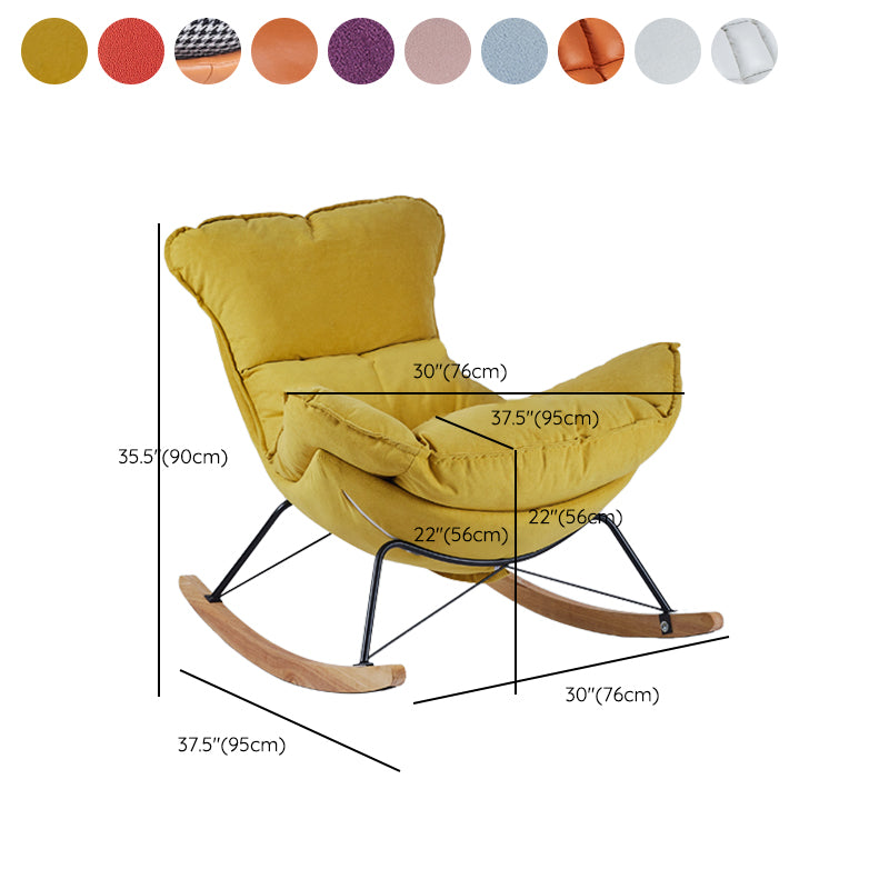 Modern Leather Rocking Chair Removable Cushions Rocker Chair for Drawing Room