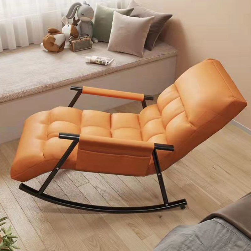 Single Rocker Chair Cotton Iron Base Lazy Chair for Living Room