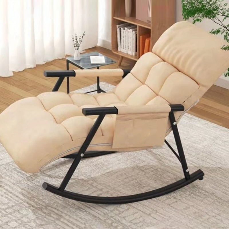 Single Rocker Chair Cotton Iron Base Lazy Chair for Living Room