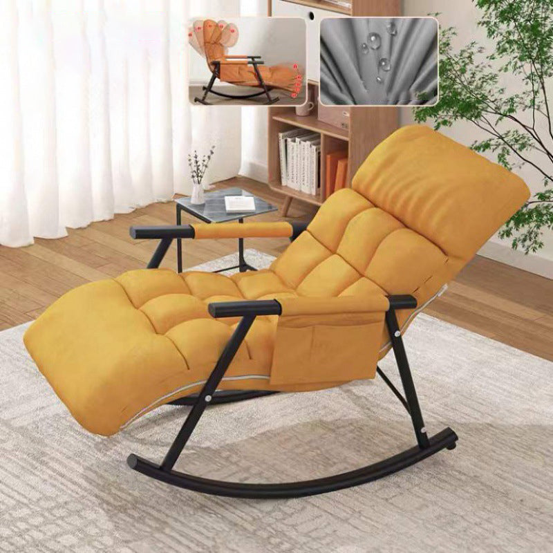 Single Rocker Chair Cotton Iron Base Lazy Chair for Living Room