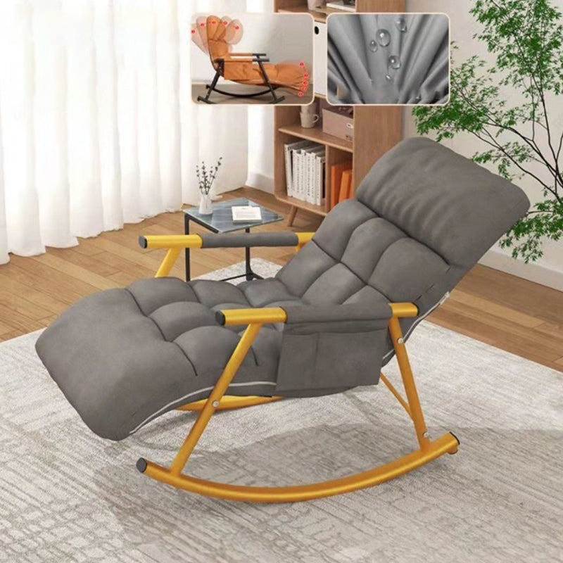 Single Rocker Chair Cotton Iron Base Lazy Chair for Living Room