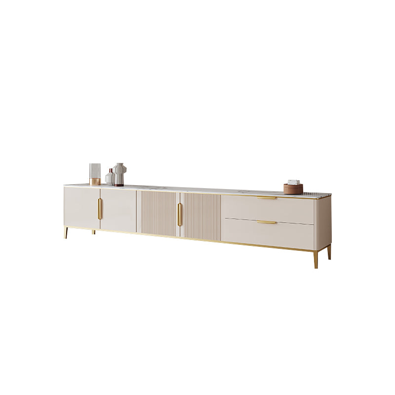 Rectangle Enclosed Storage TV Stand Luxury Sintered Stone Home Stand Console