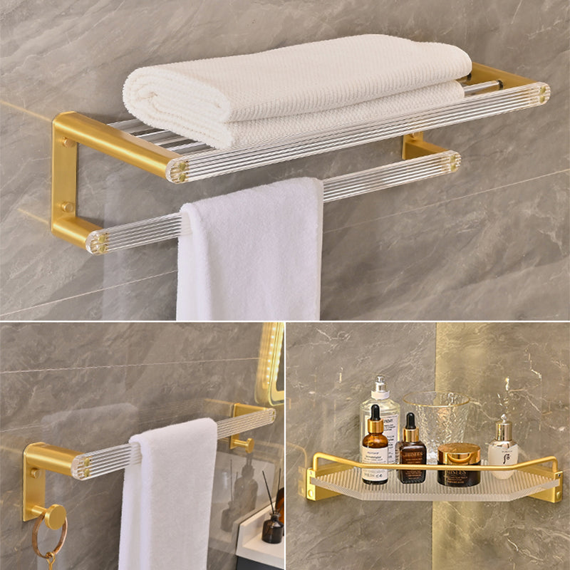 Metal and Acrylic Bathroom Accessory as Individual or as a Set in Gold