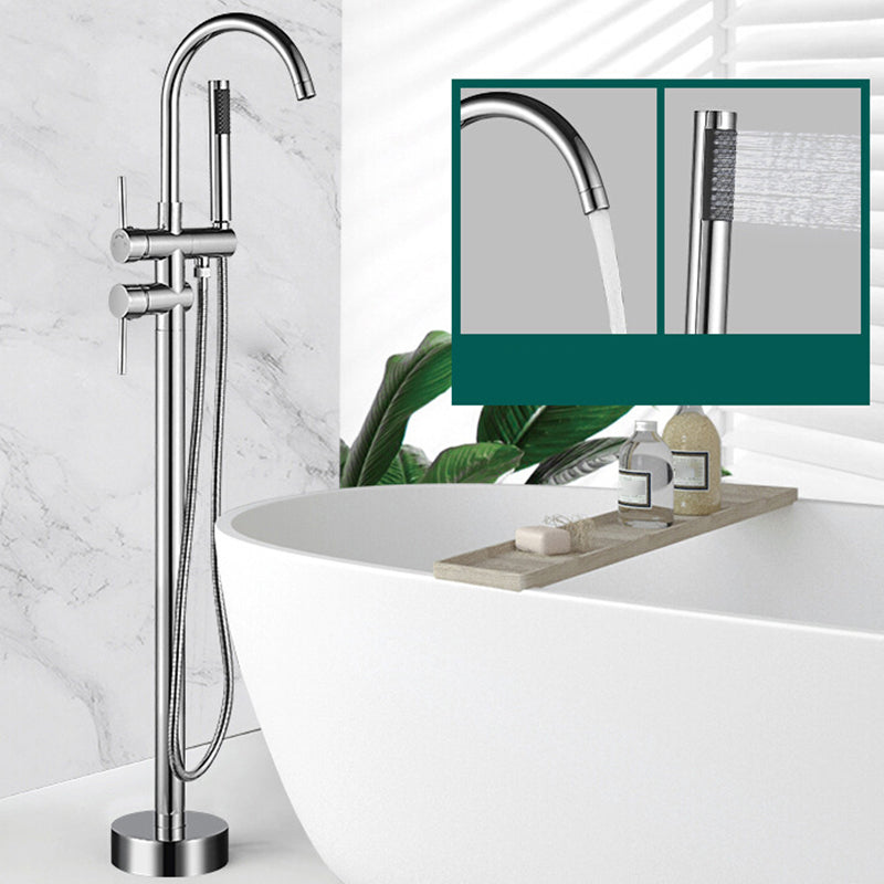 Modern Freestanding Tub Faucet Floor Mounted Lever Freestanding Tub Filler Trim