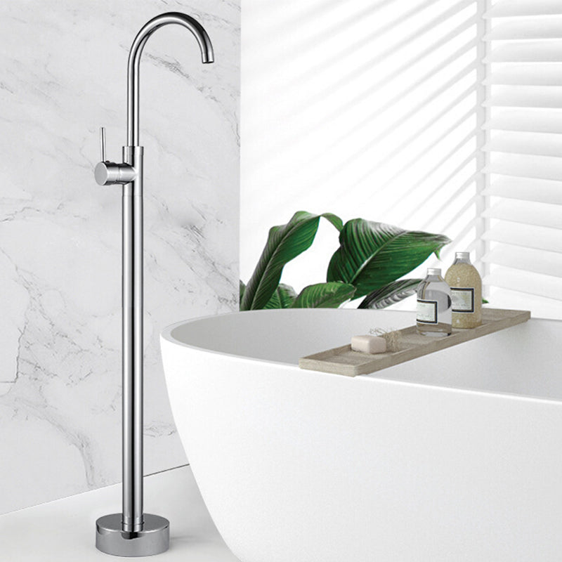 Modern Freestanding Tub Faucet Floor Mounted Lever Freestanding Tub Filler Trim