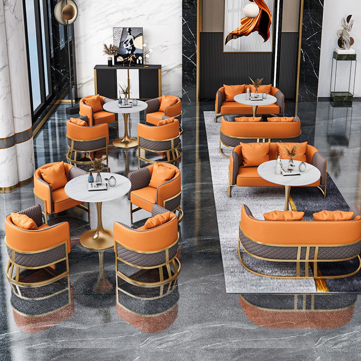 Traditional Luxury Dining Table for Home Round Table with Metal Tulip Base