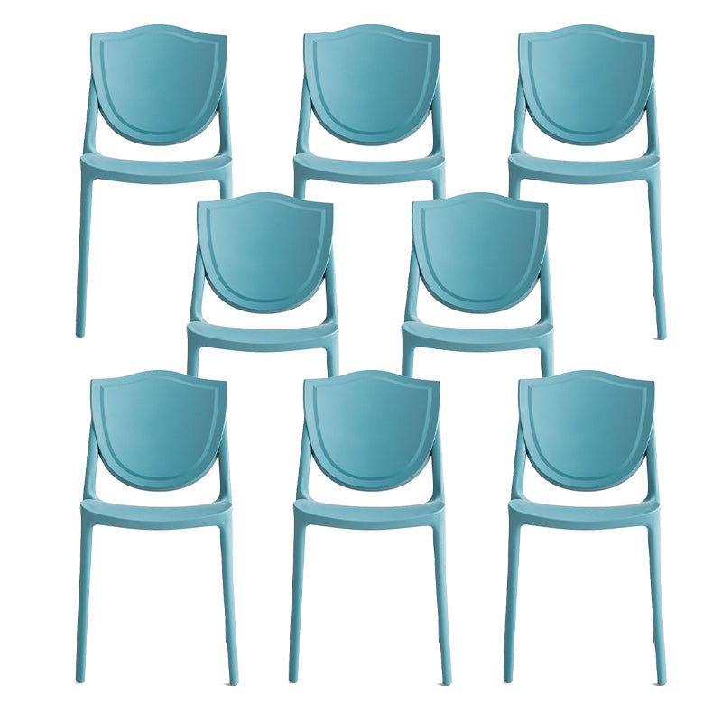 Nordic Armless Side Chairs Open Back Chairs with Plastic Legs for Home Use