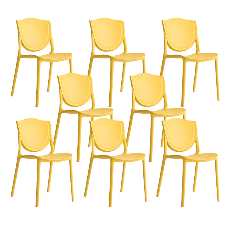 Nordic Armless Side Chairs Open Back Chairs with Plastic Legs for Home Use