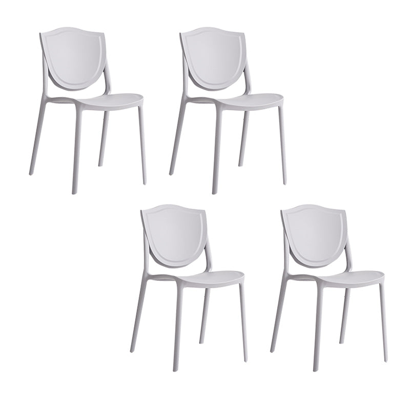 Nordic Armless Side Chairs Open Back Chairs with Plastic Legs for Home Use