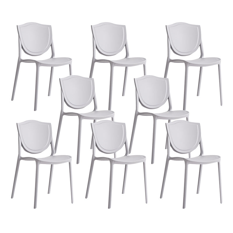 Nordic Armless Side Chairs Open Back Chairs with Plastic Legs for Home Use
