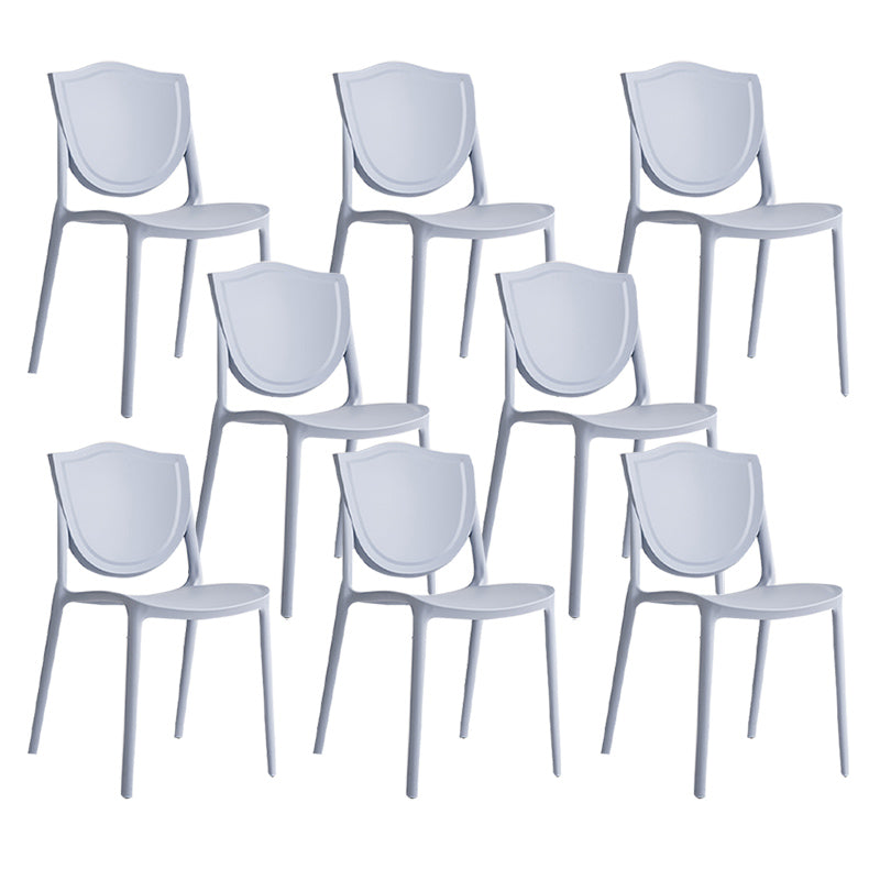 Nordic Armless Side Chairs Open Back Chairs with Plastic Legs for Home Use