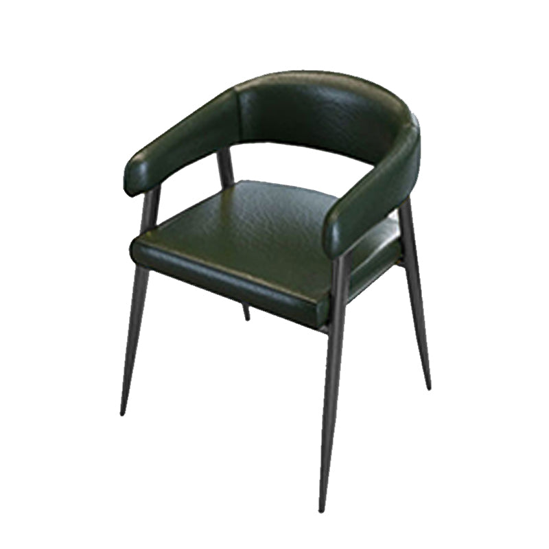 Contemporary Open Back Dining Chairs Upholstered Dining Chairs in Green