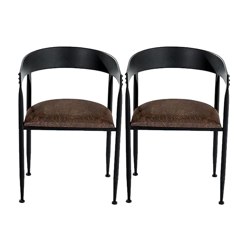 Industrial Kitchen Dining Chair Open Back Dining Chair with Metal Legs