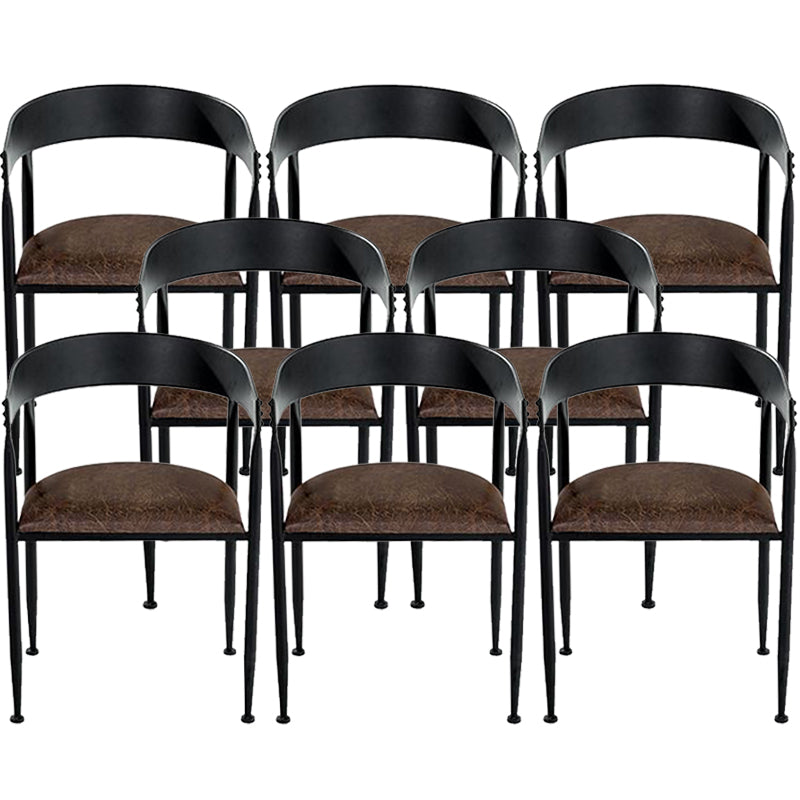 Industrial Kitchen Dining Chair Open Back Dining Chair with Metal Legs